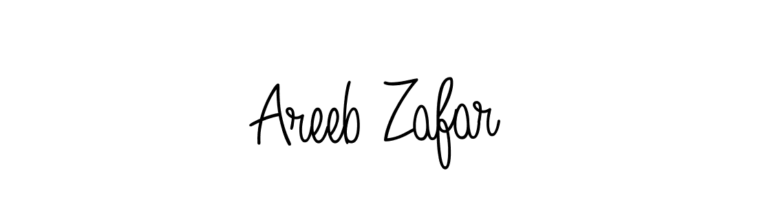 Create a beautiful signature design for name Areeb Zafar. With this signature (Angelique-Rose-font-FFP) fonts, you can make a handwritten signature for free. Areeb Zafar signature style 5 images and pictures png