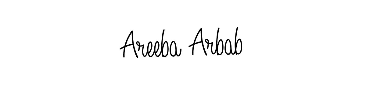 Design your own signature with our free online signature maker. With this signature software, you can create a handwritten (Angelique-Rose-font-FFP) signature for name Areeba Arbab. Areeba Arbab signature style 5 images and pictures png