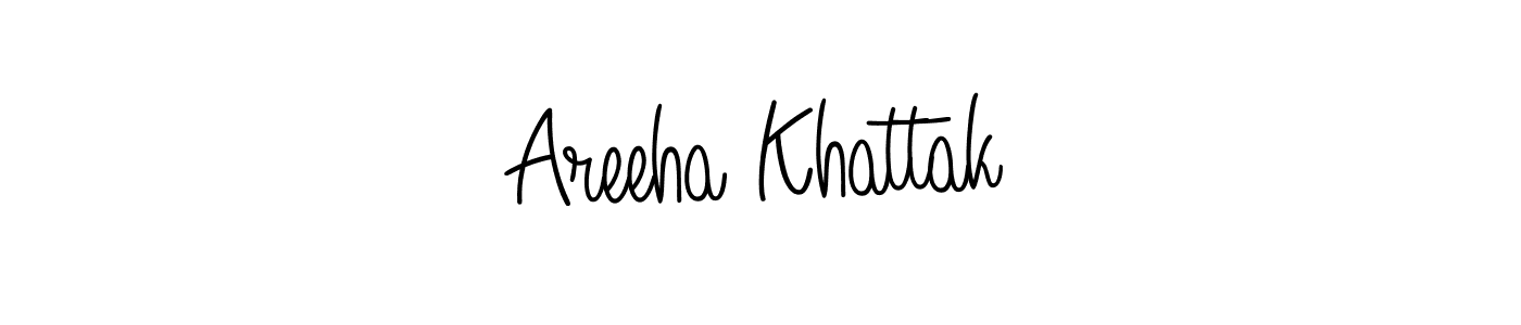 Make a beautiful signature design for name Areeha Khattak. With this signature (Angelique-Rose-font-FFP) style, you can create a handwritten signature for free. Areeha Khattak signature style 5 images and pictures png