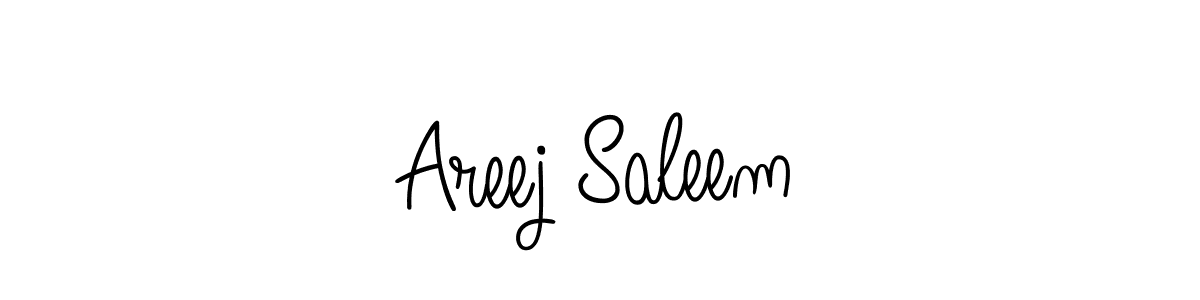 Use a signature maker to create a handwritten signature online. With this signature software, you can design (Angelique-Rose-font-FFP) your own signature for name Areej Saleem. Areej Saleem signature style 5 images and pictures png