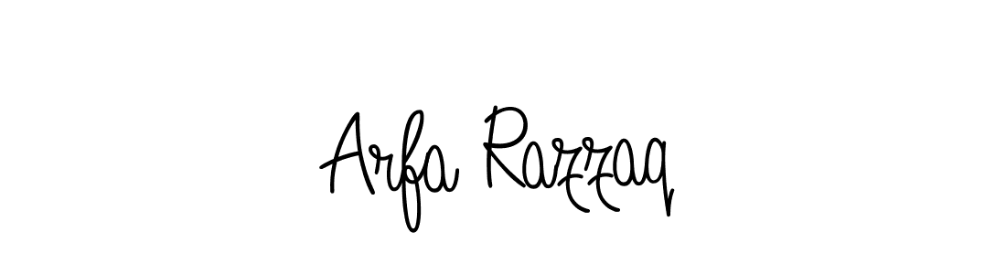 Use a signature maker to create a handwritten signature online. With this signature software, you can design (Angelique-Rose-font-FFP) your own signature for name Arfa Razzaq. Arfa Razzaq signature style 5 images and pictures png