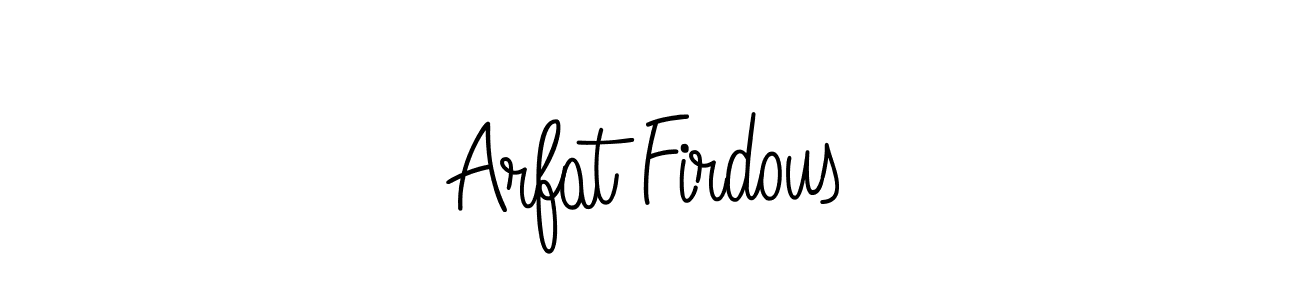 Use a signature maker to create a handwritten signature online. With this signature software, you can design (Angelique-Rose-font-FFP) your own signature for name Arfat Firdous. Arfat Firdous signature style 5 images and pictures png