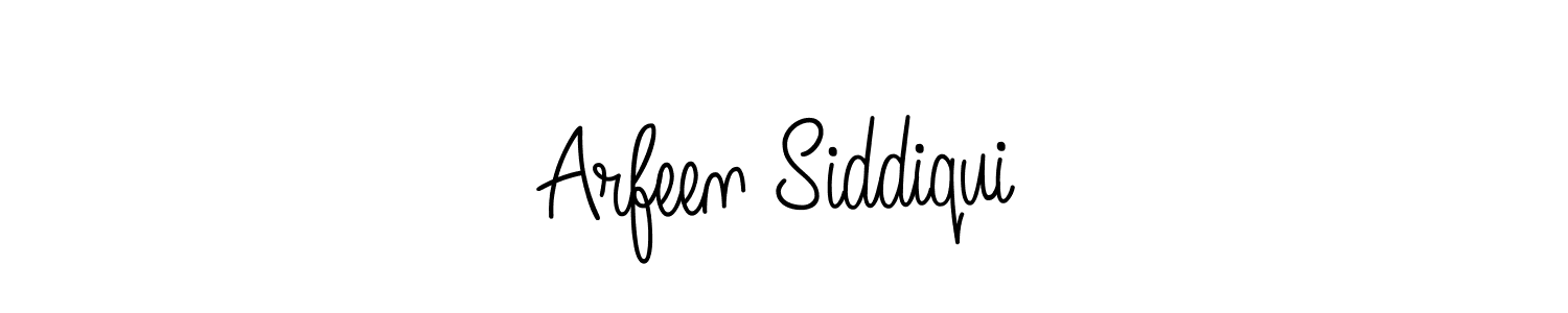 Make a beautiful signature design for name Arfeen Siddiqui. With this signature (Angelique-Rose-font-FFP) style, you can create a handwritten signature for free. Arfeen Siddiqui signature style 5 images and pictures png