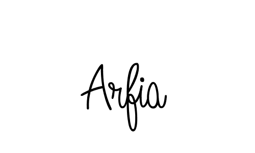 Use a signature maker to create a handwritten signature online. With this signature software, you can design (Angelique-Rose-font-FFP) your own signature for name Arfia. Arfia signature style 5 images and pictures png