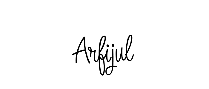 Make a beautiful signature design for name Arfijul. With this signature (Angelique-Rose-font-FFP) style, you can create a handwritten signature for free. Arfijul signature style 5 images and pictures png