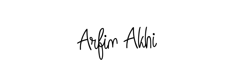 Create a beautiful signature design for name Arfin Akhi. With this signature (Angelique-Rose-font-FFP) fonts, you can make a handwritten signature for free. Arfin Akhi signature style 5 images and pictures png