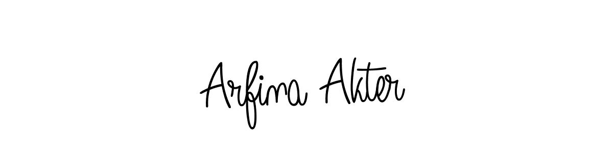 Use a signature maker to create a handwritten signature online. With this signature software, you can design (Angelique-Rose-font-FFP) your own signature for name Arfina Akter. Arfina Akter signature style 5 images and pictures png