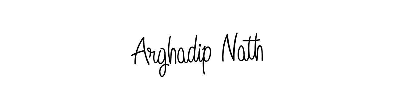 The best way (Angelique-Rose-font-FFP) to make a short signature is to pick only two or three words in your name. The name Arghadip Nath include a total of six letters. For converting this name. Arghadip Nath signature style 5 images and pictures png