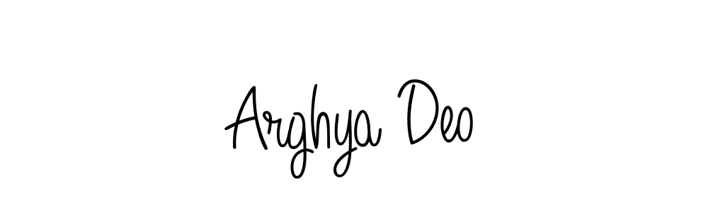 The best way (Angelique-Rose-font-FFP) to make a short signature is to pick only two or three words in your name. The name Arghya Deo include a total of six letters. For converting this name. Arghya Deo signature style 5 images and pictures png