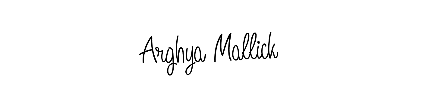 How to make Arghya Mallick name signature. Use Angelique-Rose-font-FFP style for creating short signs online. This is the latest handwritten sign. Arghya Mallick signature style 5 images and pictures png