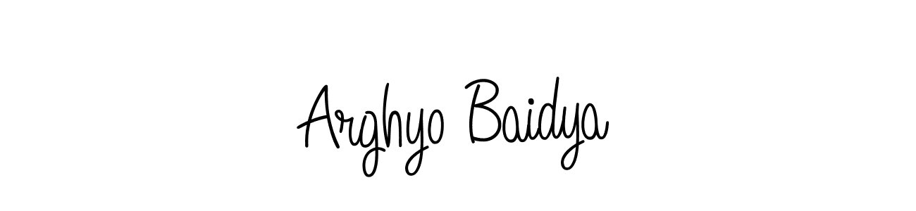 Design your own signature with our free online signature maker. With this signature software, you can create a handwritten (Angelique-Rose-font-FFP) signature for name Arghyo Baidya. Arghyo Baidya signature style 5 images and pictures png