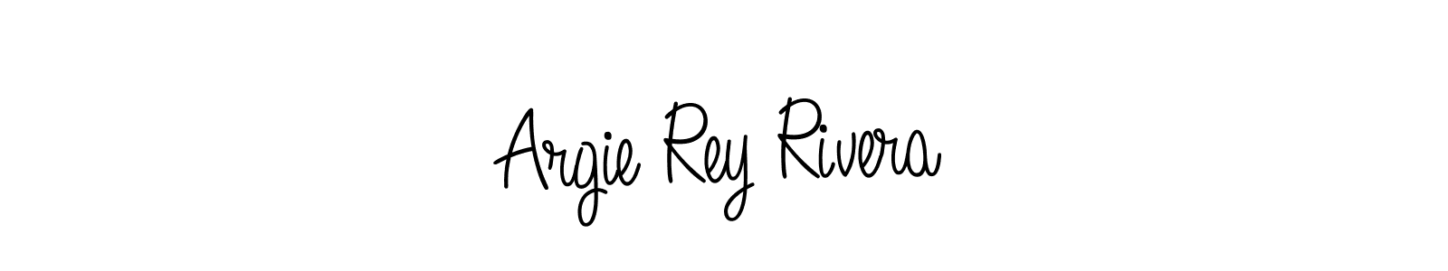 Use a signature maker to create a handwritten signature online. With this signature software, you can design (Angelique-Rose-font-FFP) your own signature for name Argie Rey Rivera. Argie Rey Rivera signature style 5 images and pictures png