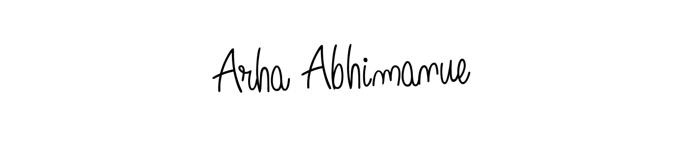 Also we have Arha Abhimanue name is the best signature style. Create professional handwritten signature collection using Angelique-Rose-font-FFP autograph style. Arha Abhimanue signature style 5 images and pictures png