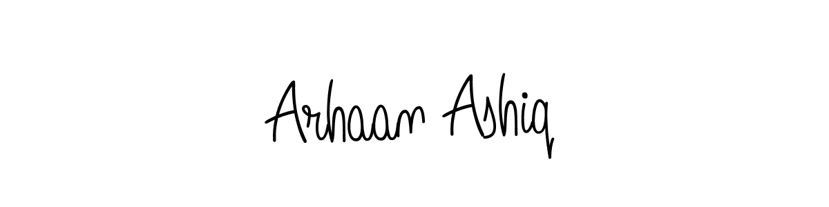 The best way (Angelique-Rose-font-FFP) to make a short signature is to pick only two or three words in your name. The name Arhaan Ashiq include a total of six letters. For converting this name. Arhaan Ashiq signature style 5 images and pictures png