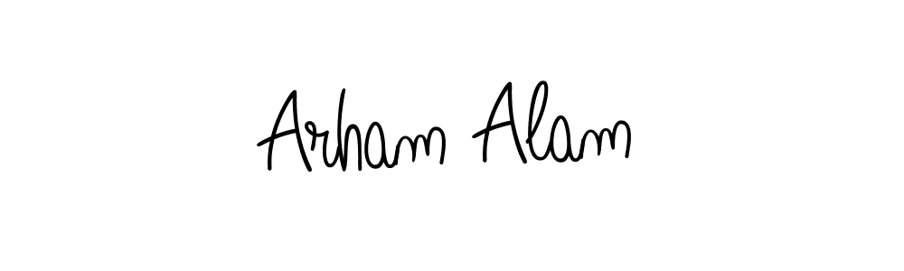 How to make Arham Alam name signature. Use Angelique-Rose-font-FFP style for creating short signs online. This is the latest handwritten sign. Arham Alam signature style 5 images and pictures png