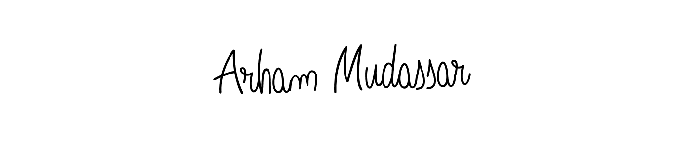 Create a beautiful signature design for name Arham Mudassar. With this signature (Angelique-Rose-font-FFP) fonts, you can make a handwritten signature for free. Arham Mudassar signature style 5 images and pictures png