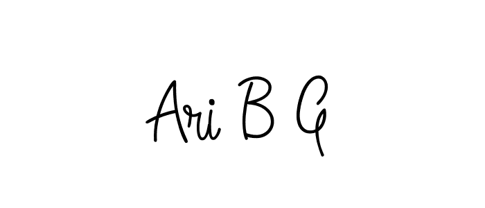 Make a beautiful signature design for name Ari B G. With this signature (Angelique-Rose-font-FFP) style, you can create a handwritten signature for free. Ari B G signature style 5 images and pictures png