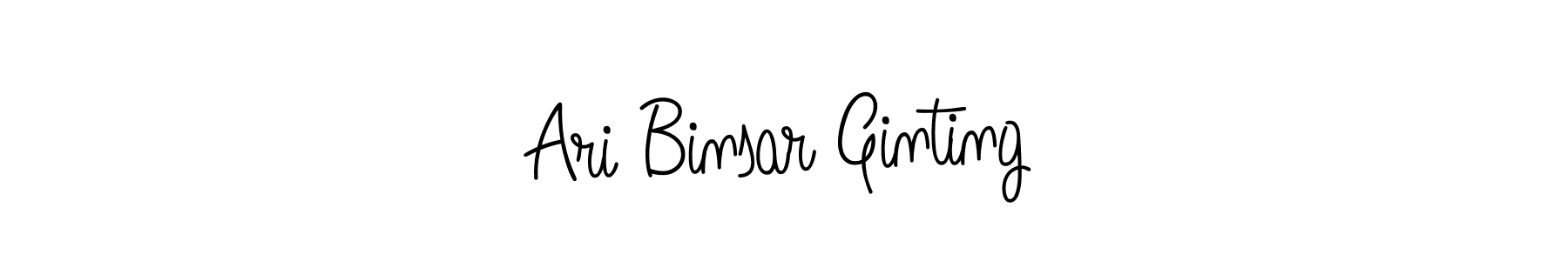 You should practise on your own different ways (Angelique-Rose-font-FFP) to write your name (Ari Binsar Ginting) in signature. don't let someone else do it for you. Ari Binsar Ginting signature style 5 images and pictures png