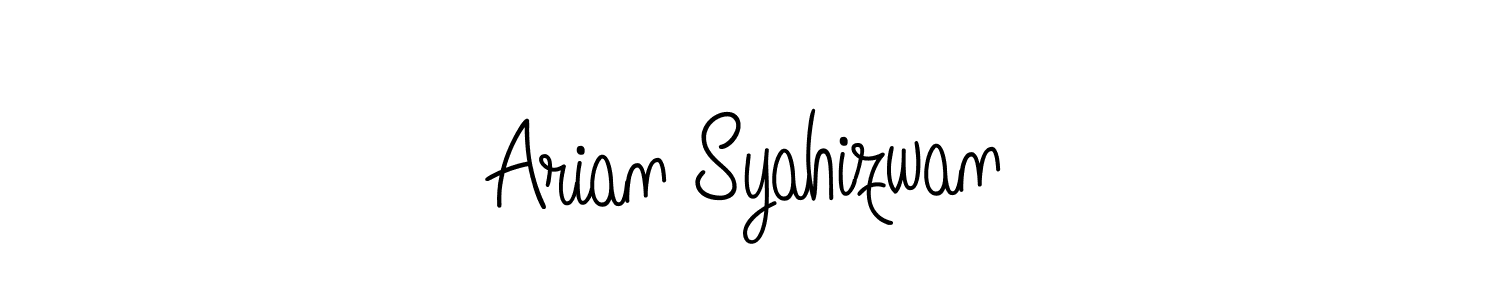 Use a signature maker to create a handwritten signature online. With this signature software, you can design (Angelique-Rose-font-FFP) your own signature for name Arian Syahizwan. Arian Syahizwan signature style 5 images and pictures png