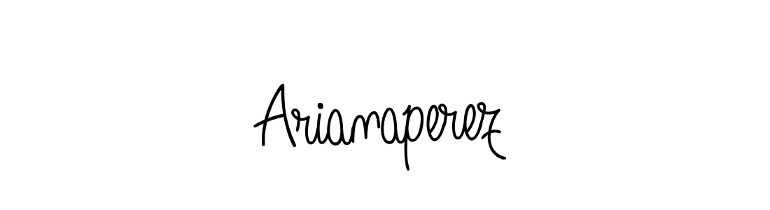 You should practise on your own different ways (Angelique-Rose-font-FFP) to write your name (Arianaperez) in signature. don't let someone else do it for you. Arianaperez signature style 5 images and pictures png