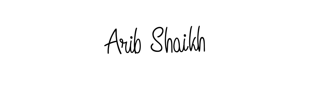 How to make Arib Shaikh name signature. Use Angelique-Rose-font-FFP style for creating short signs online. This is the latest handwritten sign. Arib Shaikh signature style 5 images and pictures png