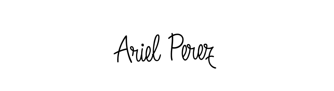 You should practise on your own different ways (Angelique-Rose-font-FFP) to write your name (Ariel Perez) in signature. don't let someone else do it for you. Ariel Perez signature style 5 images and pictures png