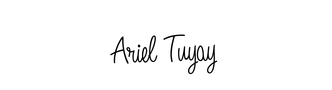 Use a signature maker to create a handwritten signature online. With this signature software, you can design (Angelique-Rose-font-FFP) your own signature for name Ariel Tuyay. Ariel Tuyay signature style 5 images and pictures png