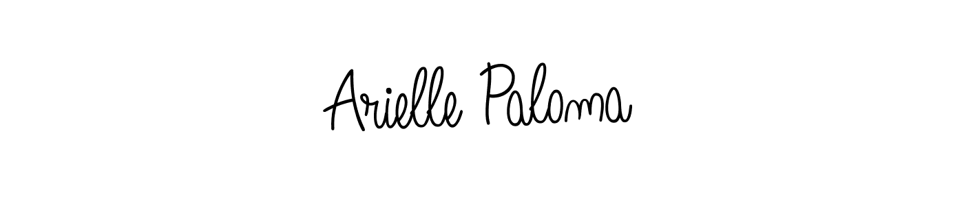 You should practise on your own different ways (Angelique-Rose-font-FFP) to write your name (Arielle Paloma) in signature. don't let someone else do it for you. Arielle Paloma signature style 5 images and pictures png