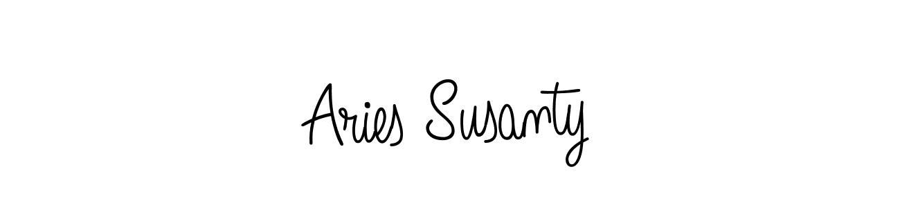 You should practise on your own different ways (Angelique-Rose-font-FFP) to write your name (Aries Susanty) in signature. don't let someone else do it for you. Aries Susanty signature style 5 images and pictures png