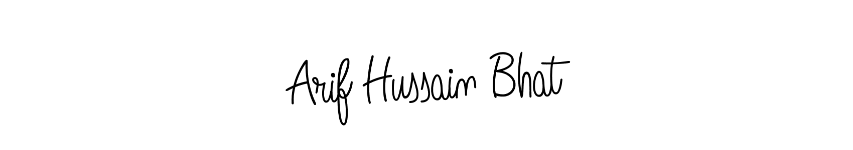 You should practise on your own different ways (Angelique-Rose-font-FFP) to write your name (Arif Hussain Bhat) in signature. don't let someone else do it for you. Arif Hussain Bhat signature style 5 images and pictures png