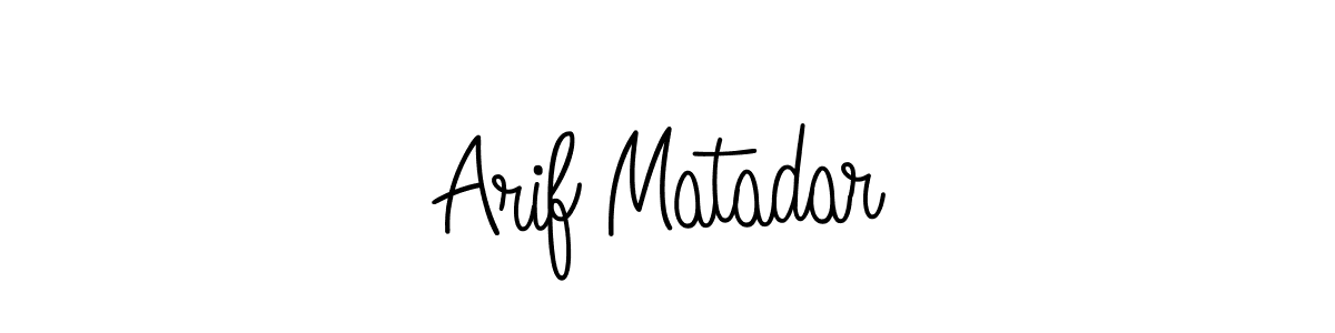 Use a signature maker to create a handwritten signature online. With this signature software, you can design (Angelique-Rose-font-FFP) your own signature for name Arif Matadar. Arif Matadar signature style 5 images and pictures png