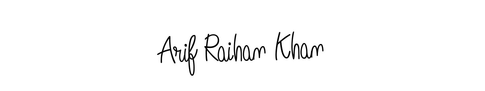 Make a beautiful signature design for name Arif Raihan Khan. With this signature (Angelique-Rose-font-FFP) style, you can create a handwritten signature for free. Arif Raihan Khan signature style 5 images and pictures png