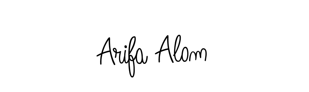 You should practise on your own different ways (Angelique-Rose-font-FFP) to write your name (Arifa Alom) in signature. don't let someone else do it for you. Arifa Alom signature style 5 images and pictures png