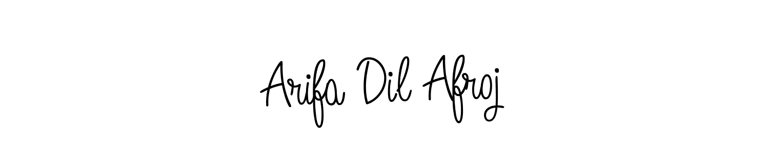 Make a beautiful signature design for name Arifa Dil Afroj. With this signature (Angelique-Rose-font-FFP) style, you can create a handwritten signature for free. Arifa Dil Afroj signature style 5 images and pictures png