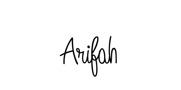 Make a beautiful signature design for name Arifah. With this signature (Angelique-Rose-font-FFP) style, you can create a handwritten signature for free. Arifah signature style 5 images and pictures png