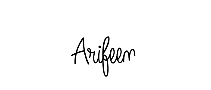 Make a beautiful signature design for name Arifeen. With this signature (Angelique-Rose-font-FFP) style, you can create a handwritten signature for free. Arifeen signature style 5 images and pictures png