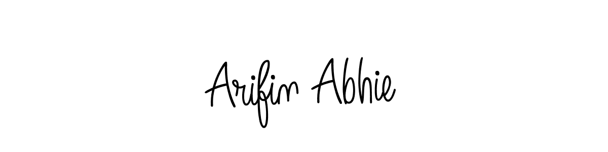 The best way (Angelique-Rose-font-FFP) to make a short signature is to pick only two or three words in your name. The name Arifin Abhie include a total of six letters. For converting this name. Arifin Abhie signature style 5 images and pictures png