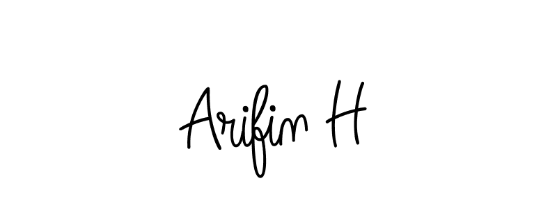 Use a signature maker to create a handwritten signature online. With this signature software, you can design (Angelique-Rose-font-FFP) your own signature for name Arifin H. Arifin H signature style 5 images and pictures png