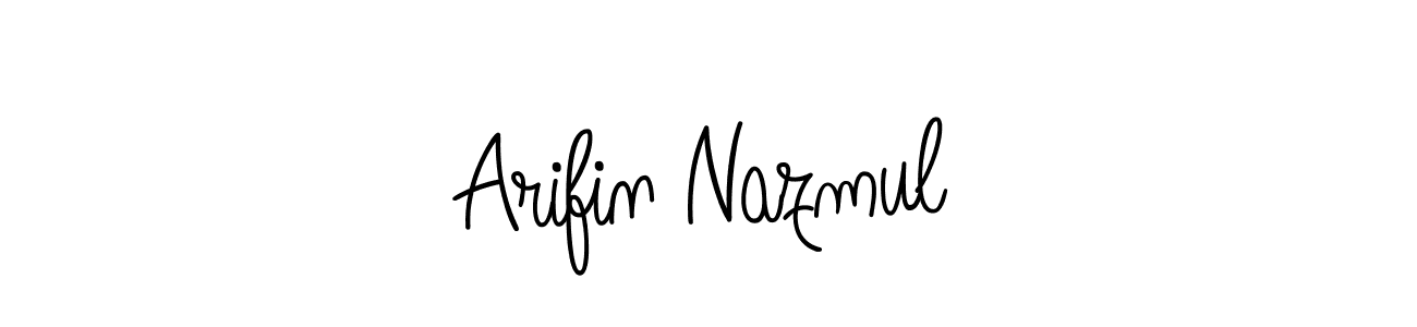 Use a signature maker to create a handwritten signature online. With this signature software, you can design (Angelique-Rose-font-FFP) your own signature for name Arifin Nazmul. Arifin Nazmul signature style 5 images and pictures png