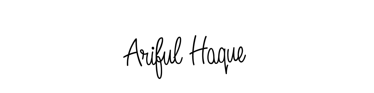 Use a signature maker to create a handwritten signature online. With this signature software, you can design (Angelique-Rose-font-FFP) your own signature for name Ariful Haque. Ariful Haque signature style 5 images and pictures png