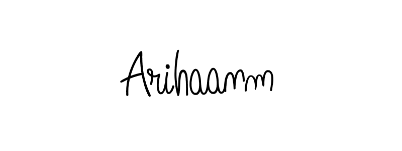 You should practise on your own different ways (Angelique-Rose-font-FFP) to write your name (Arihaanm) in signature. don't let someone else do it for you. Arihaanm signature style 5 images and pictures png