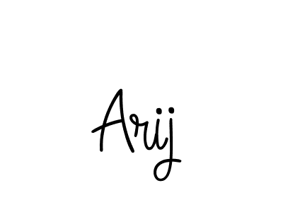 Make a beautiful signature design for name Arij. With this signature (Angelique-Rose-font-FFP) style, you can create a handwritten signature for free. Arij signature style 5 images and pictures png