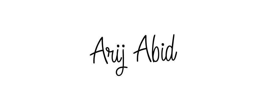 You should practise on your own different ways (Angelique-Rose-font-FFP) to write your name (Arij Abid) in signature. don't let someone else do it for you. Arij Abid signature style 5 images and pictures png