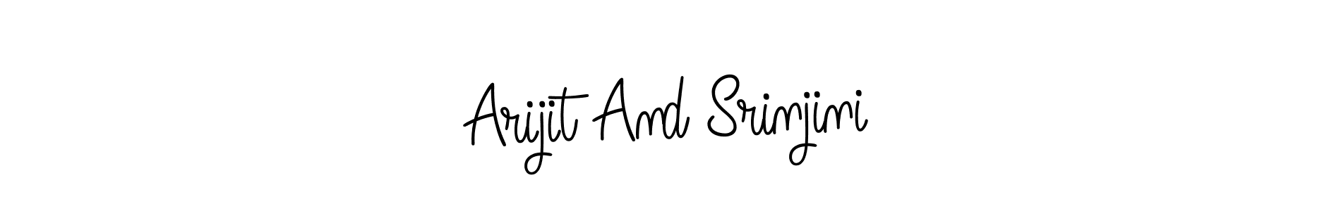 How to make Arijit And Srinjini name signature. Use Angelique-Rose-font-FFP style for creating short signs online. This is the latest handwritten sign. Arijit And Srinjini signature style 5 images and pictures png