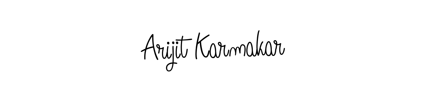 You should practise on your own different ways (Angelique-Rose-font-FFP) to write your name (Arijit Karmakar) in signature. don't let someone else do it for you. Arijit Karmakar signature style 5 images and pictures png