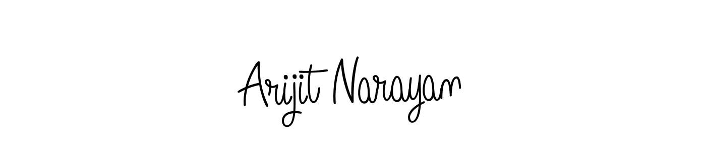 Use a signature maker to create a handwritten signature online. With this signature software, you can design (Angelique-Rose-font-FFP) your own signature for name Arijit Narayan. Arijit Narayan signature style 5 images and pictures png