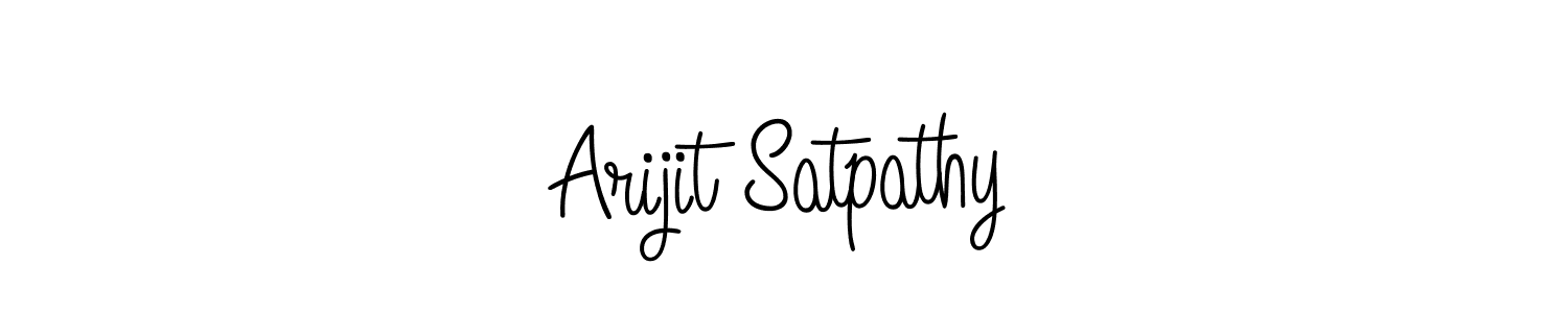 The best way (Angelique-Rose-font-FFP) to make a short signature is to pick only two or three words in your name. The name Arijit Satpathy include a total of six letters. For converting this name. Arijit Satpathy signature style 5 images and pictures png