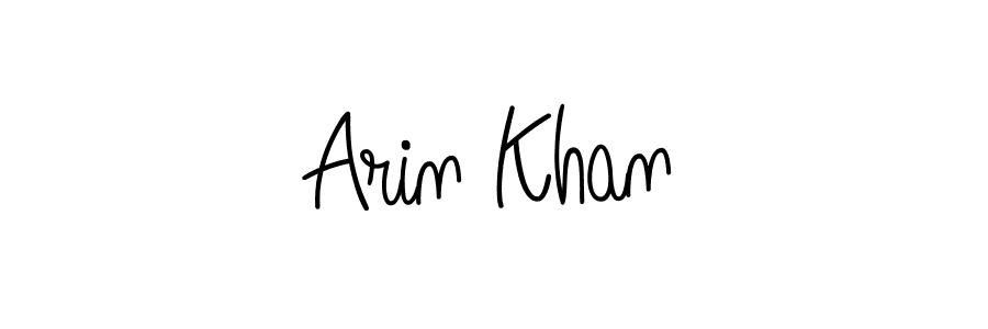Use a signature maker to create a handwritten signature online. With this signature software, you can design (Angelique-Rose-font-FFP) your own signature for name Arin Khan. Arin Khan signature style 5 images and pictures png