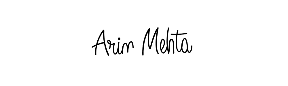 You should practise on your own different ways (Angelique-Rose-font-FFP) to write your name (Arin Mehta) in signature. don't let someone else do it for you. Arin Mehta signature style 5 images and pictures png