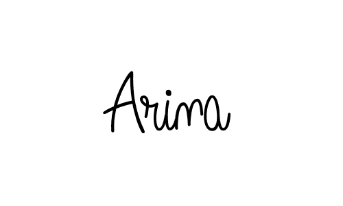 How to make Arina name signature. Use Angelique-Rose-font-FFP style for creating short signs online. This is the latest handwritten sign. Arina signature style 5 images and pictures png